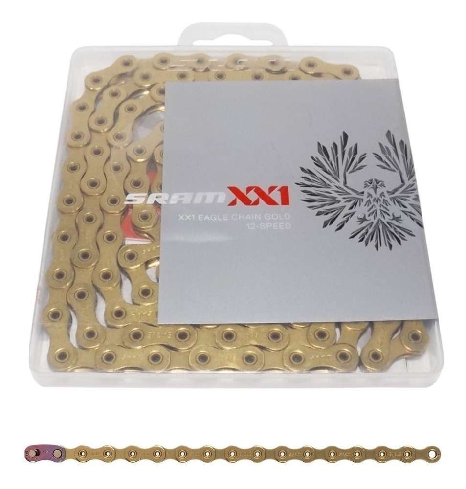 Cadena Sram 12Vel XX1 Eagle 114 Links Ciclismo Mtb Dorada