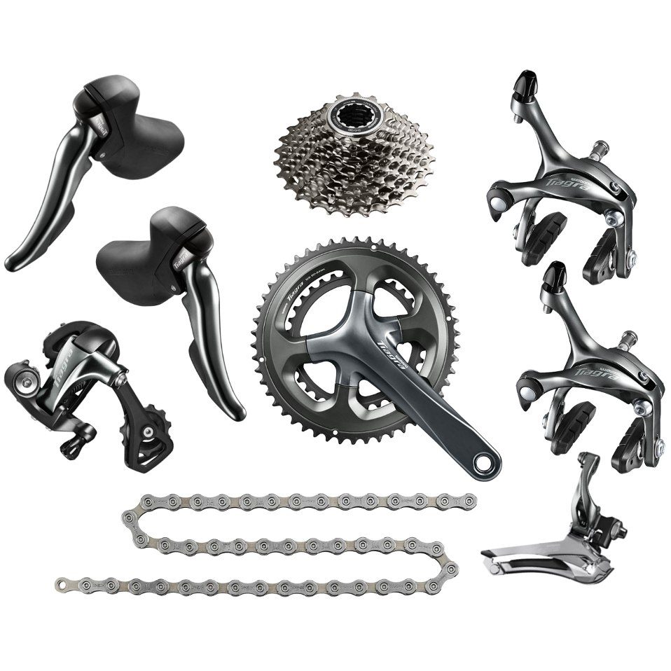 Grupo Shimano Tiagra 10v + Juego de Rines Omega 10vel