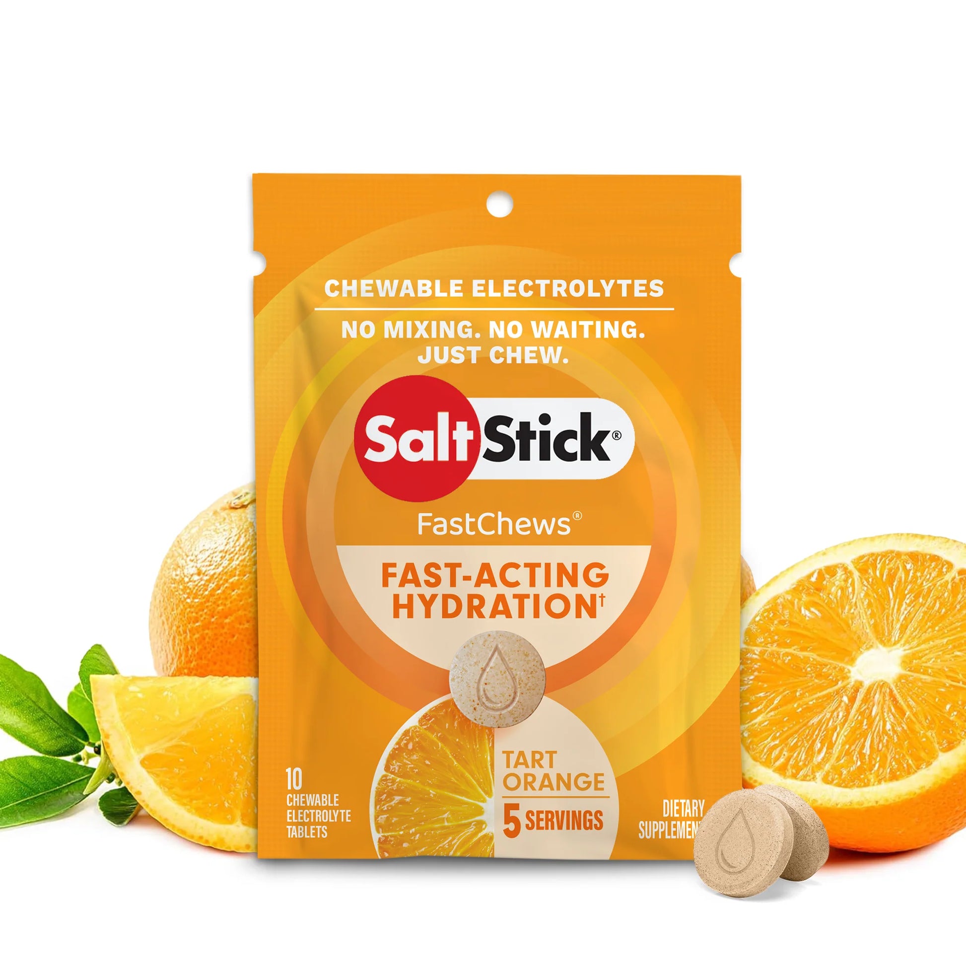 Pastillas de Sal Masticables - 10 Pastillas (Naranja)