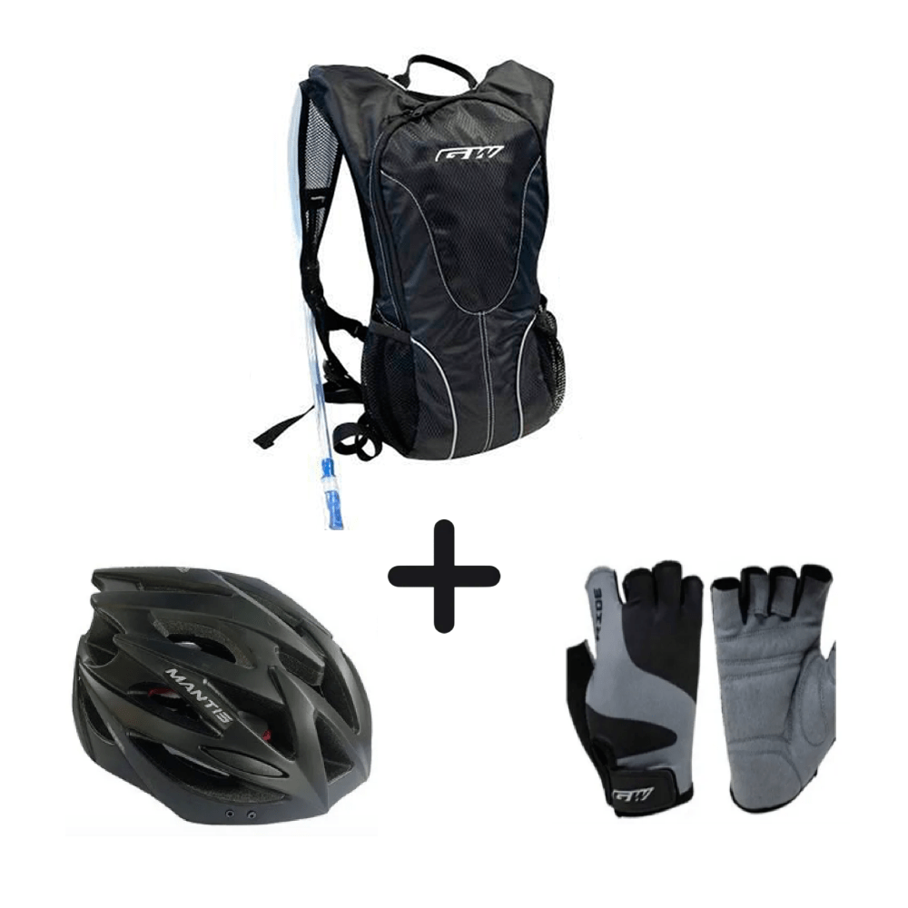 Combo Bolso Gw + Casco Gw Mantis + Guantes Gw Mtb