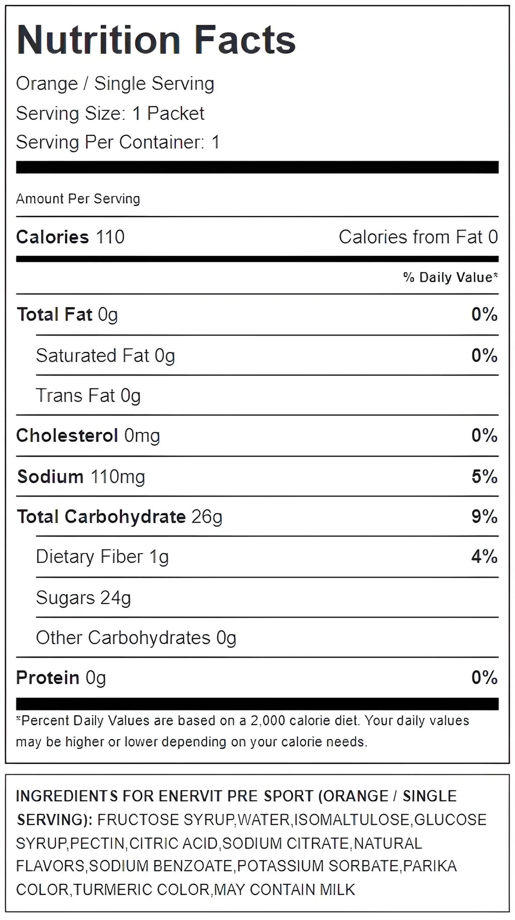 Pre-entreno Enervit (Naranja) (45g)