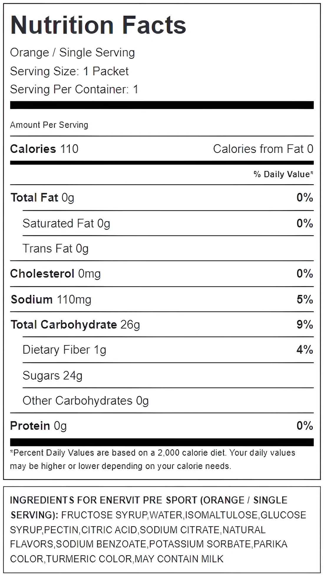 Pre-entreno Enervit (Naranja) (45g)